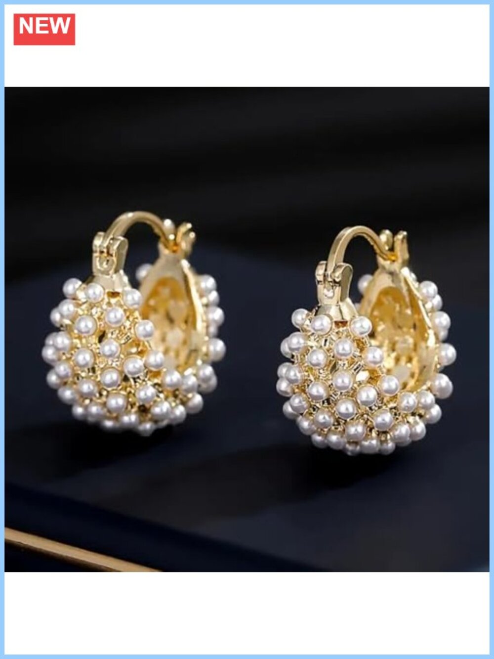 Sweet Cluster Imitation Pearl Hoop Earrings Fashion Jewelry for Women